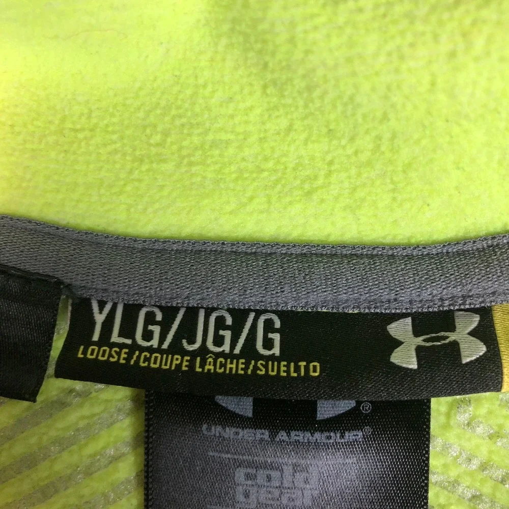 Under Armour ColdGear Fleece Vest Youth YLG‎ Yellow Zip Pockets Activewear
